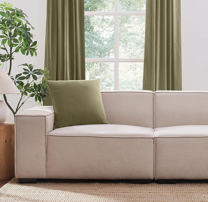 Brooklyn Loom Matte Cotton Velvet 20x20 Green Decorative Pillow