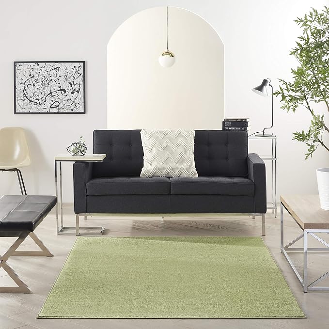 Nourison Home Nourison Essentials Green 4' x 6' Area Rug - Easy Clean, Non Shedding, Bed Room, Living Room, Dining Room, Kitchen (4' x 6')