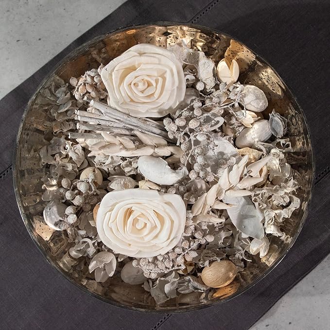 Linen White Fragrance Potpourri Bag Home Décor | Floral Petals Vase & Bowl Filler