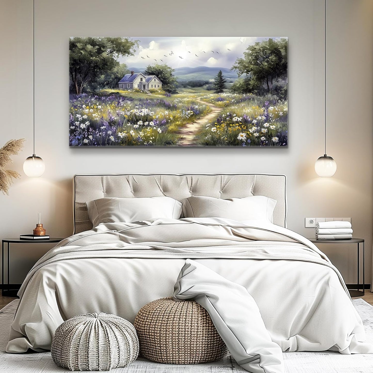 Canvas Wall Art for Living Room Large Wall Decor for Office Bedroom Decorations Garden Painting Artwork Room Wall Mural Aesthetic Home Decor 30x60 in
