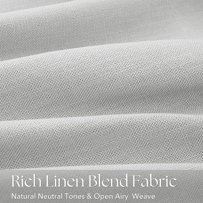 Grey Pinch Pleated Linen Curtains 102 Inch Length 2 Panels for Living Room Bedroom Textured GreySemi Sheer Drapes Pinch Pleat Rings Window Curtain 40x102