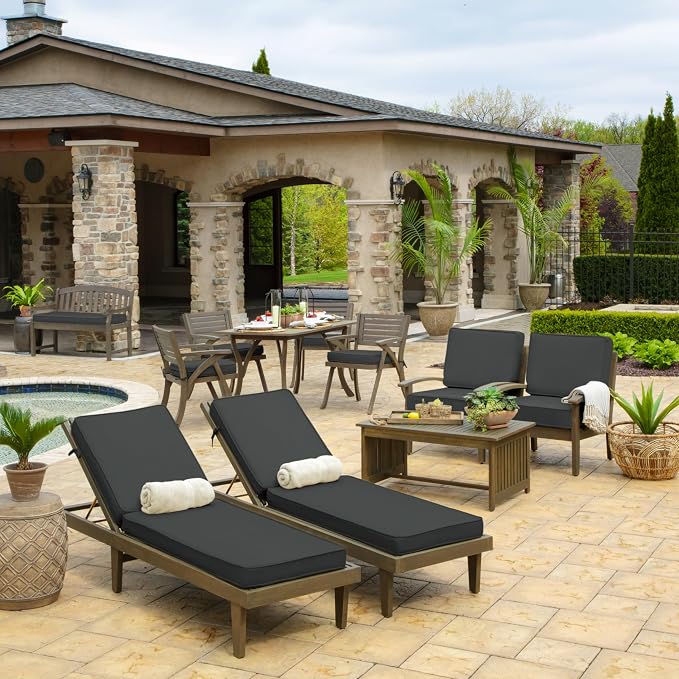 Arden Selections ProFoam Performance Outdoor Seat Cushion 19 x 20, Slate Grey