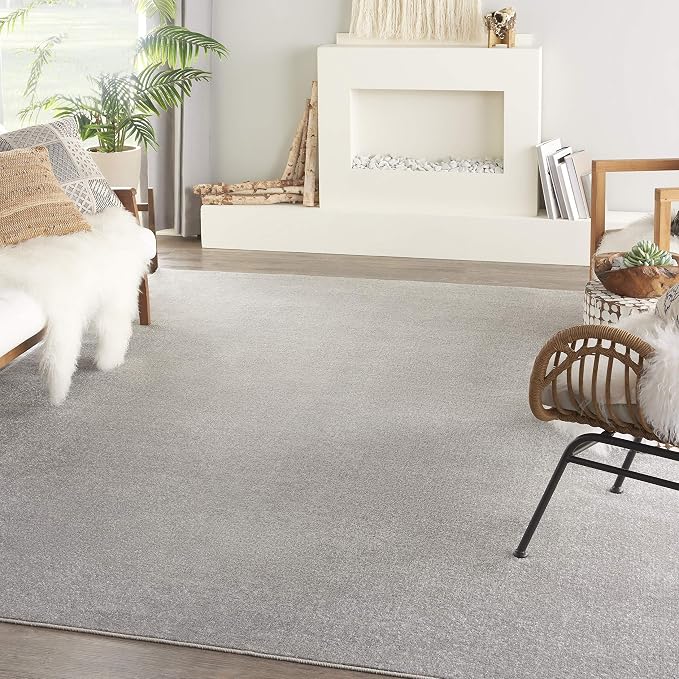 Nourison Home Nourison Essentials Silver Grey 7' x 10' Area Rug - Easy Clean, Non Shedding, Bed Room, Living Room, Dining Room, Kitchen (7' x 10')