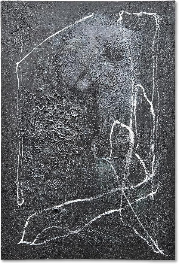 NANKAI Art 36x24 inch Hand-Painted Black and White Abstract Paintings, Contemporary Minimalist Canvas Art Oil Paintings, Home Wall Decoration