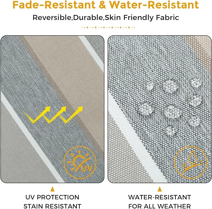 FUNHOME Waterproof Outdoor Lumbar Pillow Covers Set of 2,Home Decor for Garden Patio Furniture,Couch,Sofa 12"x20" Inch Decorative Pillows Cover Only,NO Insert(Gray Stripe)