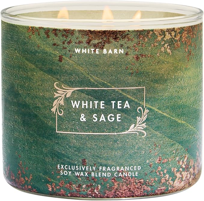 Bath & Body Works White Tea & Sage 3-Wick Candle