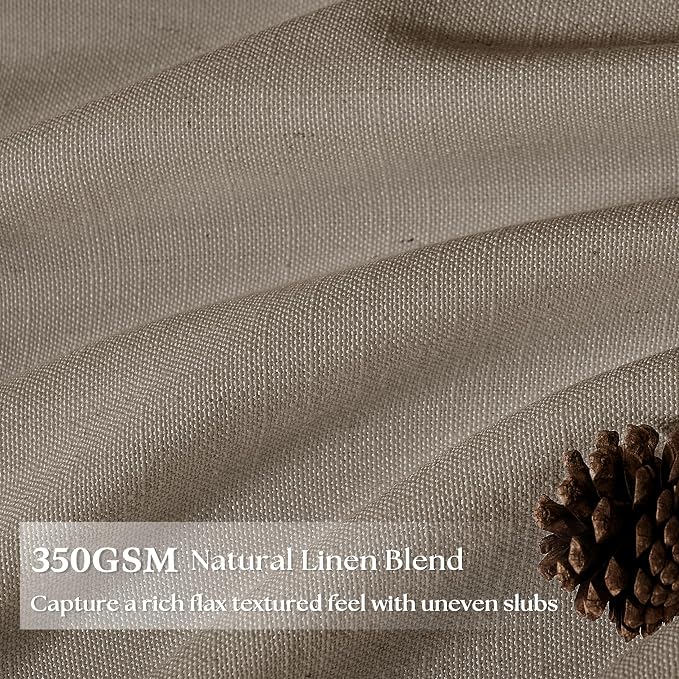 Taupe Patio Sliding Door Curtains 70 Width 108 Inches Long Pinch Pleated Curtain Drape with Hooks Rings Light Filtering Semi Sheer Farmhouse Extra Wide 70x108 Curtain Panel for Living Dining Room