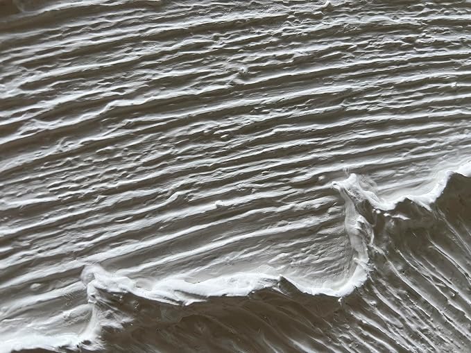 NANKAI Art A thickly Textured White Abstract Oil Painting Depicting a Beach Wave Landscape. Artwork Suitable for Decorating The Interior Wall as a Decorative Piece 24x48 inches