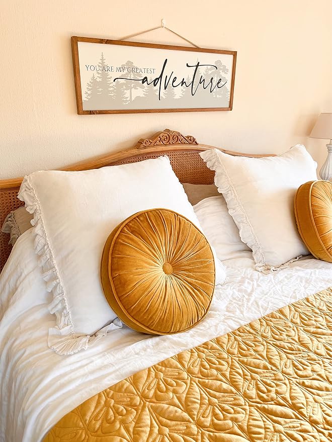 Ruffled Linen Euro Sham 26" x 26" (White) Farmhouse Decor, Super Soft