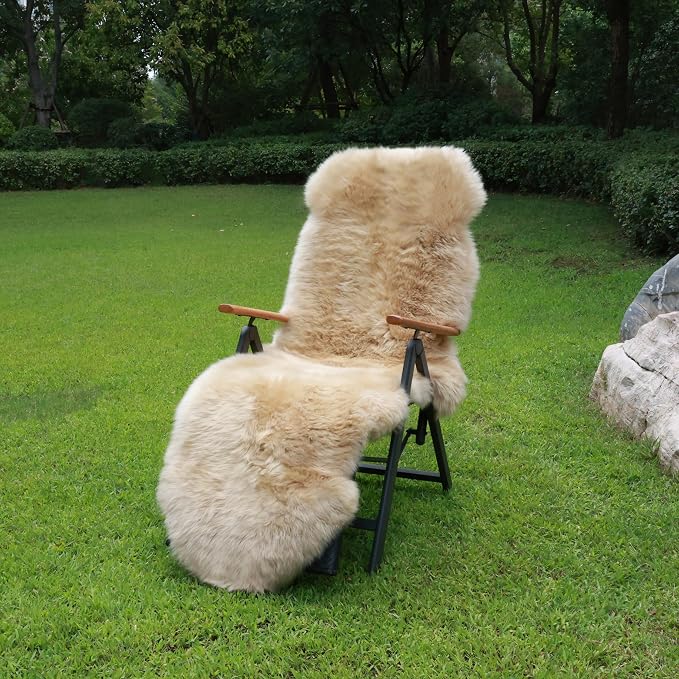 Sheepskin Rug, Fluffy Shaggy Area Rug, Super Soft 24‘ x 72’ Sheepskin Hair Rug, Plush Rug, Decorative Rugs for Bedroom, Children's Room, Living Room (Khaki Camel, 24" x 72")