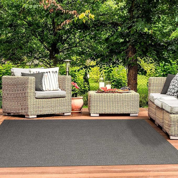 Superior Indoor/ Outdoor Large Area Rug, Reversible Braided Home Floor Decor for Living Room, Kitchen, Entryway, Patio, Front Porch, Deck, Modern, Boho, Farmhouse Style, 3' x 5', Canvas