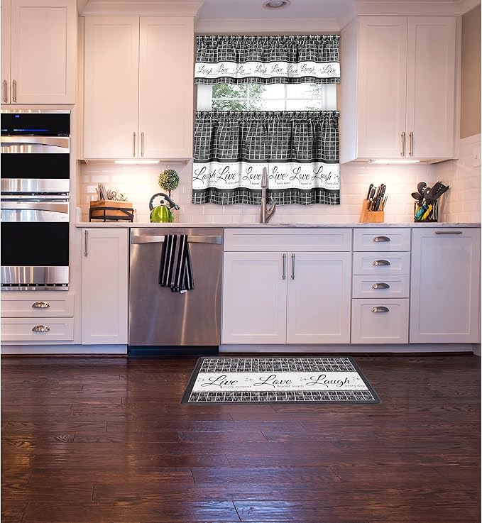 ACHIM Anti-Fatigue Floor Comfort Mat - 18 x 30 Inch (Live, Love, Laugh Charcoal) - Waterproof Non-Slip Rug - Easy to Clean Cushioned Mat for Kitchen, Bathroom, Standing Desk & Office Home Decor