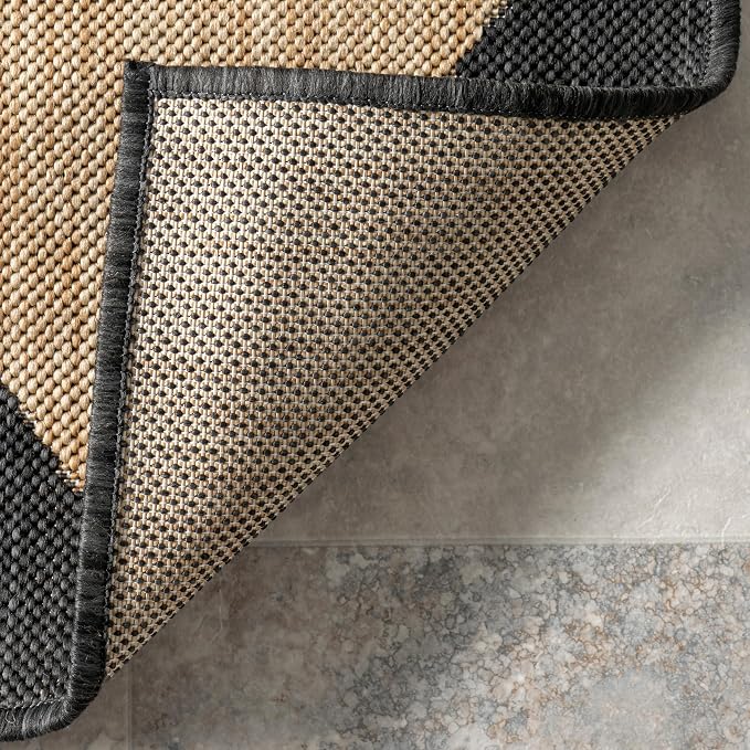 Nuloom Outdoor Performance Collection Sabina Dark Grey/Ivory, 2' x 3', Soft, High Traffic, Stain Resistant, Easy Clean, Durable Area Rug for Indoor/Outdoor Patio, Deck, Porch, Garden, Courtyard