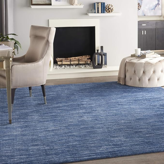 Nourison Home Nourison Essentials Navy Blue 8' x 10' Area Rug - Easy Clean, Non Shedding, Bed Room, Living Room, Dining Room, Kitchen (8' x 10')