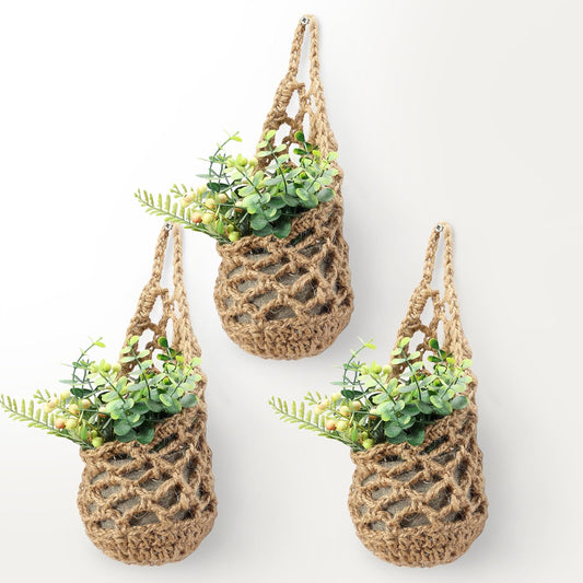 3PK Wall Planters for Indoor Plants, Macrame Plant Hanger | Wall Planter, Plant Hanger, Hanging Planter (3PK, for 4 inch Pot)