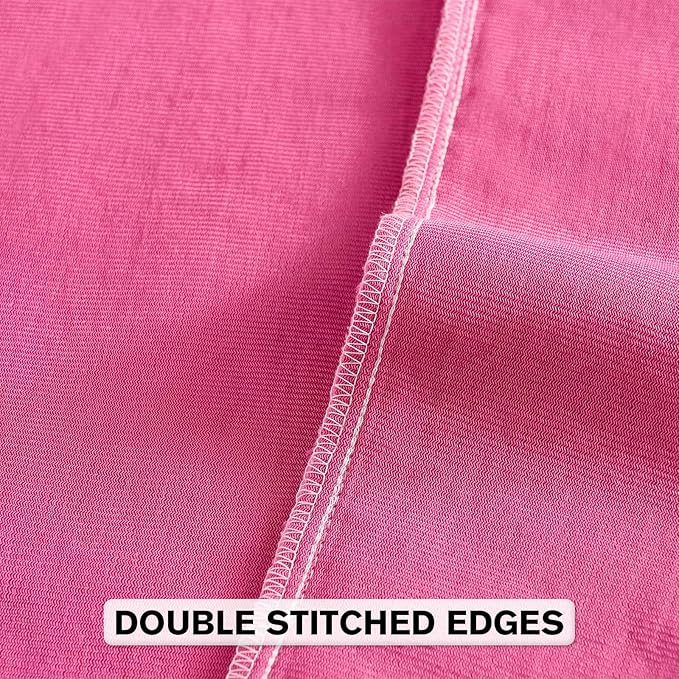 FUTEI Hot Pink Chenille Throw Pillow Covers 12x20 Inch Set of 2,Soft Striped & Diamond Textured Lumbar Pillow Cases,Modern Home Decor for Couch Living Room