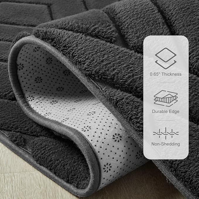 Macgace Ultra Soft Dark Grey Area Rug for Living Room, 5x7 Modern Geometric Shag Rugs with Nonslip Backing for Bedroom, Washable Fuzzy Carpet for Cozy Kids Room Nursery