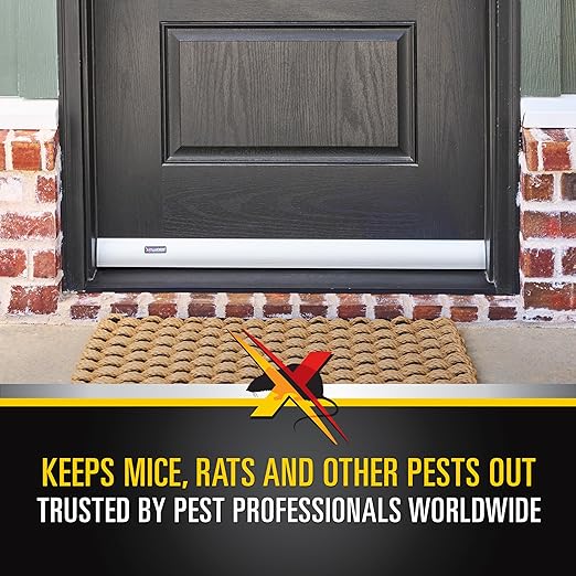 Xcluder 36" Versa-Line Rodent-Proof Door Sweep, Aluminum Cover - Seals Out Rodents and Pests, Easy to Install, Maximum Adjustability; Under-Door Seal