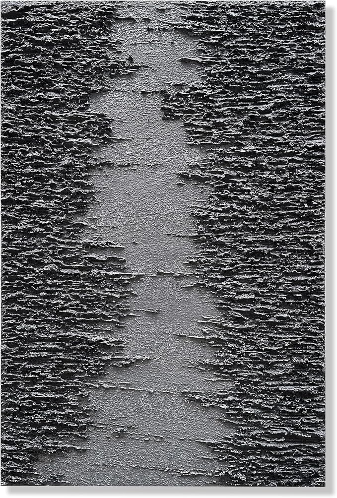 NANKAI Art Hand Painted Thick Textured Black Abstract Style Oil Painting, 36x24 inches, Three Dimensional Texture Abstract Painting, Home Wall Decoration Art