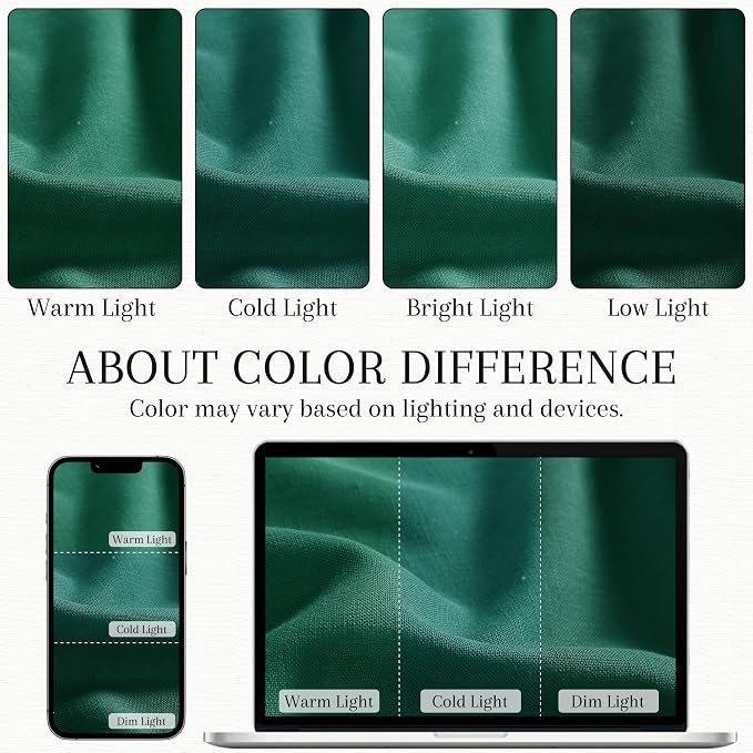 Dark Green Cafe Curtains 30 Inch Length Linen Privacy Light Filtering Pleated Short Curtain Rod Pocket Back Tab Design Shabby Chic Kitchen for Bathroom Laundry Room Small Window 2 Panels 26Wx30L