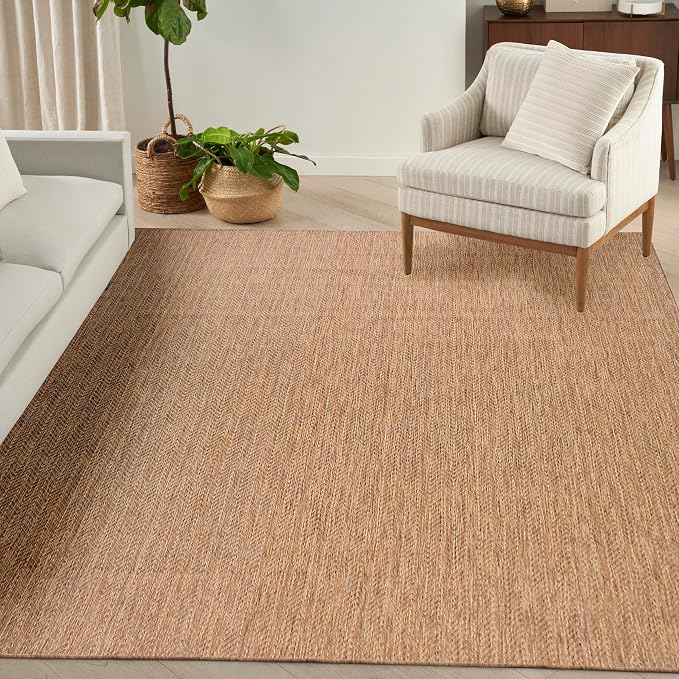 Nourison Home Horizon Indoor/Outdoor Natural 8' x 10' Area Rug - Easy Clean, Non Shedding, Bed Room, Living Room, Dining Room, Kitchen (8' x 10')