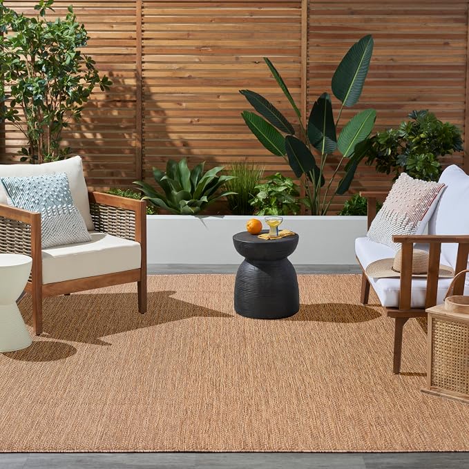 Nourison Home Horizon Indoor/Outdoor Natural 9' x 12' Area Rug - Easy Clean, Non Shedding, Bed Room, Living Room, Dining Room, Kitchen (9' x 12')