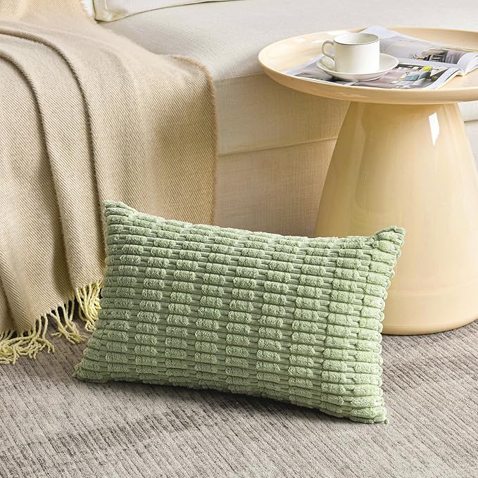 Fancy Homi 4 Packs Decorative Throw Pillow Covers for Living Room Couch Bed, Modern Farmhouse Boho Home Décor Accent Cushion Case, 20" x 12" (Pack of 4), Yellow Green Series