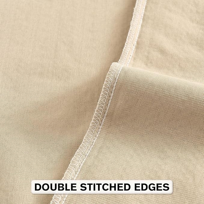 FUTEI Beige Chenille Throw Pillow Covers 12x20 Inch Set of 2,Soft Striped & Diamond Textured Lumbar Pillow Cases,Modern Home Decor for Couch Living Room