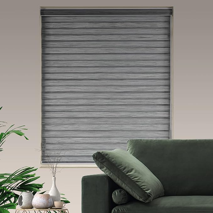 Zebra Blinds Window Blind Zebra Shade Blinds for Windows Roller Sheer Shades Privacy Light Filtering Shades for Home Kitchen Bathroom (Width 70'' X Height 72'' Grey)