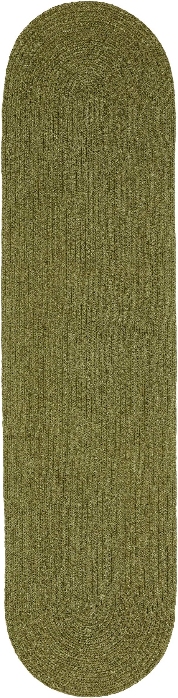Superior Jute Oval Indoor Runner Rug, Green
