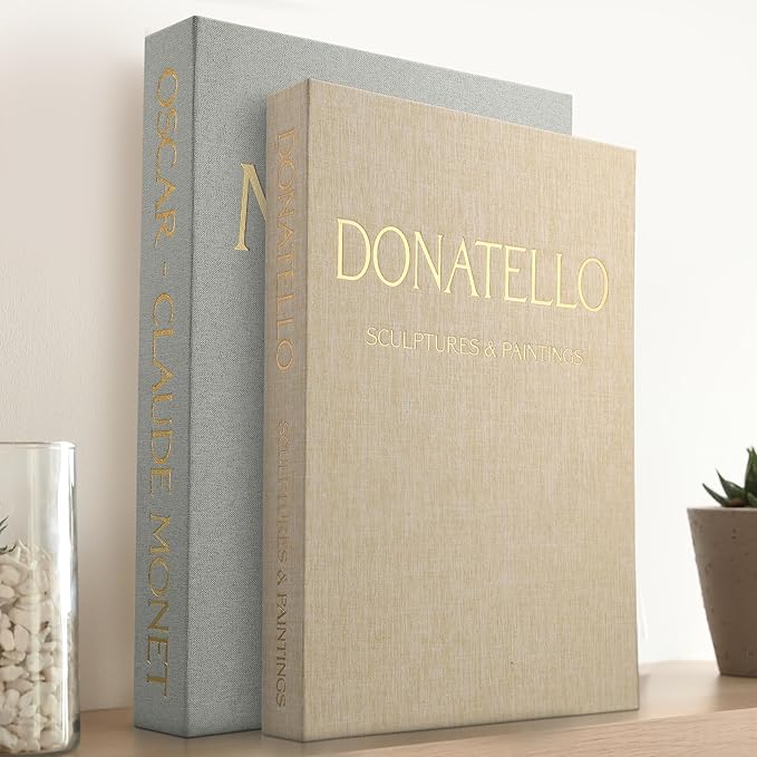 Decorative Books for Home Decor – Set of 2 Linen Faux Books & Fake Book Storage – Shelf, Coffee Table, Bookshelf, Entryway & Mantel Decor – Hidden Magnetic Keepsake Box