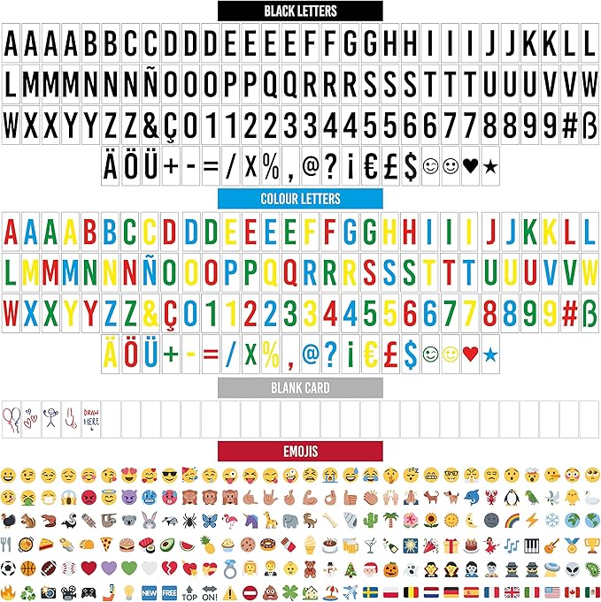BONNYCO Cinema Light Box Color Changing with 400 Letters, Emojis, Remote Control and 2 Markers. Led Light Box 16 Colors Home, Office & Room Decor. Cinema Led Sign Letters Board, Gifts for Women Men