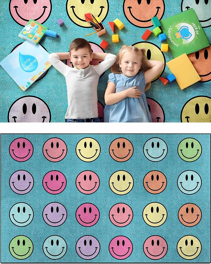 OLEEK Large Classroom Rug Elementary 6x9 - (Washable) Classroom Rugs for Kids Room - Classroom Carpet Elementary - Kids playroom Rug 6 x 9 - Preschool Rugs for Classroom - Schoolgirl Style Classroom
