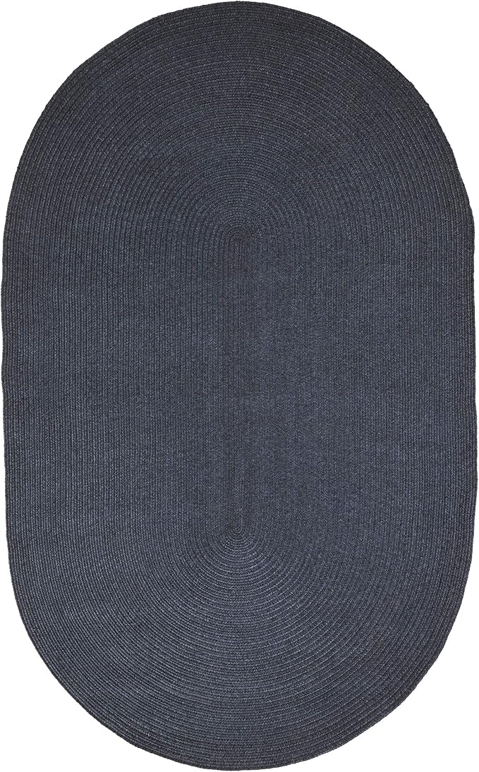 Superior Jute Oval Indoor Area Rug, Denim Blue