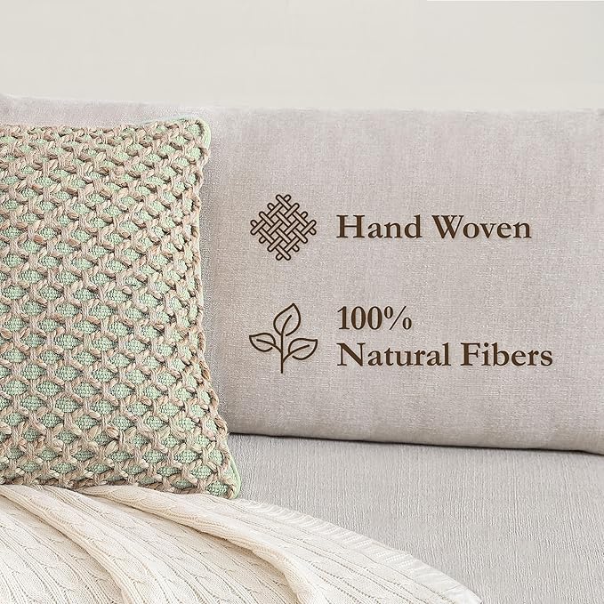 Boho Living 18x18 Sage Green Throw Pillow Covers with Pillow Insert Included, Pack of 1
