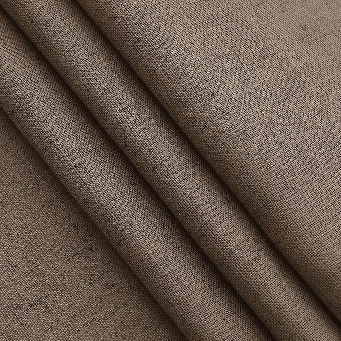 Extra Long Light Brown Curtains 2 Panels 102 Inches Long for Living Room Back Tab Rod Pocket Light Filtering Semi Sheer Drapes Cotton Linen Textured Window Curtain 102 Inch Length for Bedroom 9 FT