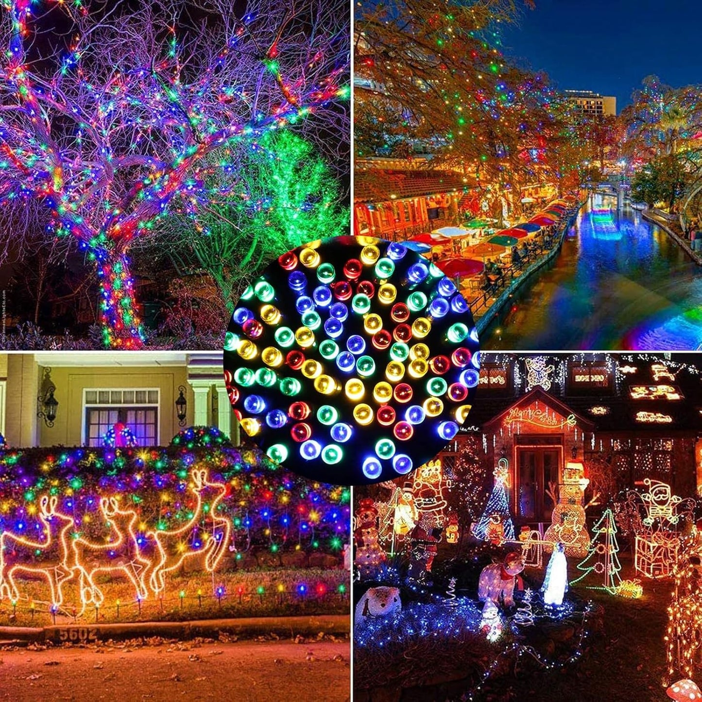Joomer Solar Christmas Lights Outdoor, 105FT 300 LED 8 Modes Solar String Lights Waterproof Fairy Tree Lights for Garden Yard Patio Christmas Decoration (Multicolor)