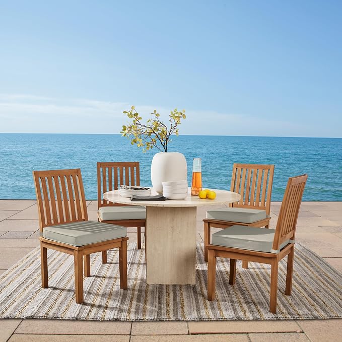 Arden 20x19 Luxury Foam Outdoor Double Welted Round Back Seat Cushion, Made with PROFOAM, Performance Fabric, Rain-Proof, Fade Resistant, Heathered Taupe Woven Solid