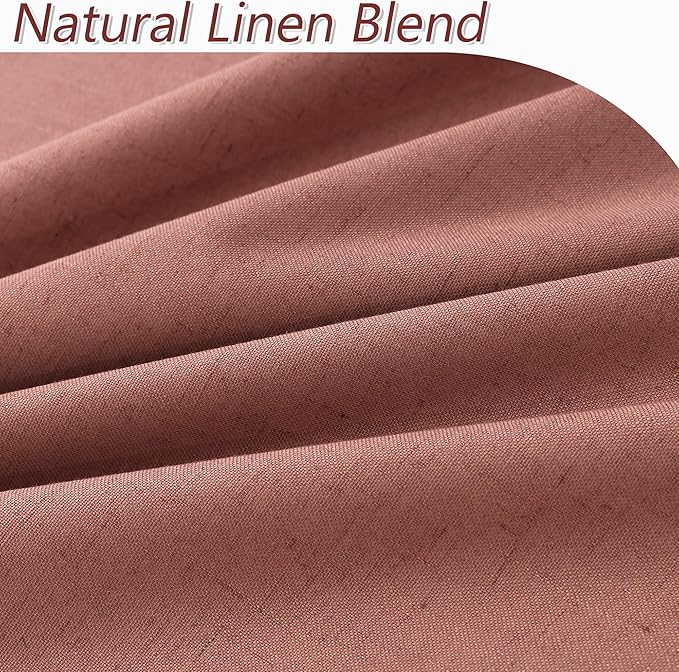 Guken 100% Blackout Curtains 90 Inch Length 2 Panels Set for Girls Bedroom Back Tab Thermal Insulated Black Out Linen Drapes Room Darkening Window Curtains 90 Inches Long,Dusty Rose