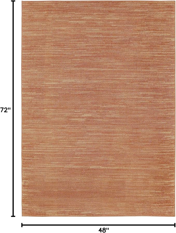Nourison Home Nourison Essentials Rust 4' x 6' Area Rug - Easy Clean, Non Shedding, Bed Room, Living Room, Dining Room, Kitchen (4' x 6')