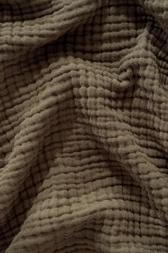 Muslin Blanket - Pure 100% Turkish Cotton Airy Soft Light Versatile Gauze Throw Blanket for Bed, Couch, Sofa (Khaki Green, King Size (95" x 110" inch))