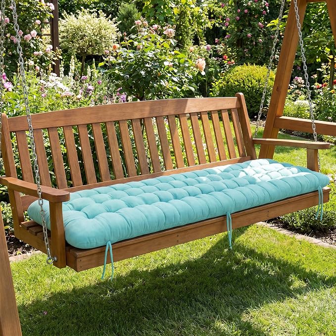 Wenqik Long Floor Cushion Large Floor Cushion with Brushed Cotton 74.8 x 27.5 x 3.15 in Jumbo Lounger Pillow for Outdoor Indoor Bay Window Meditation Yoga Reading Sleeping (Cyan)