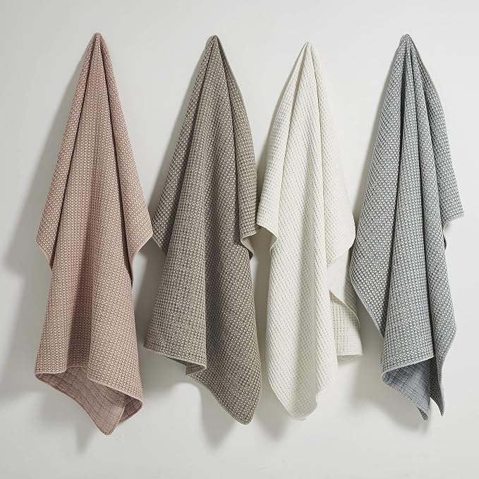 Levtex Home - Mills Waffle - Throw - Grey Cotton Waffle - Throw Size 50 x 60in.