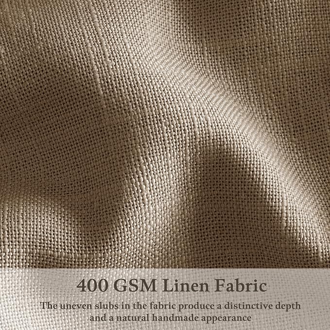 Pinch Pleated Linen Curtains 90 Inches Long 2 Panels for Living Room Bedroom Light Taupe Brown Farmhouse Boho Semi Sheer Privacy Pleat Drapes 90 Inch Length Back Tab Linen Blend Curtain for Patio Door