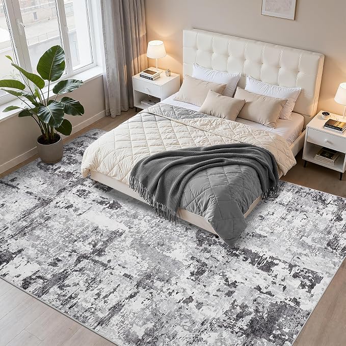 GarveeHome Large Area Rugs 10x14 for Living Room, Abstract Washable Rug Modern Non Slip Floor Mat Carpet Indoor Thin Accent Rug for Bedroom Dining Room Playroom Nursery Home Decor