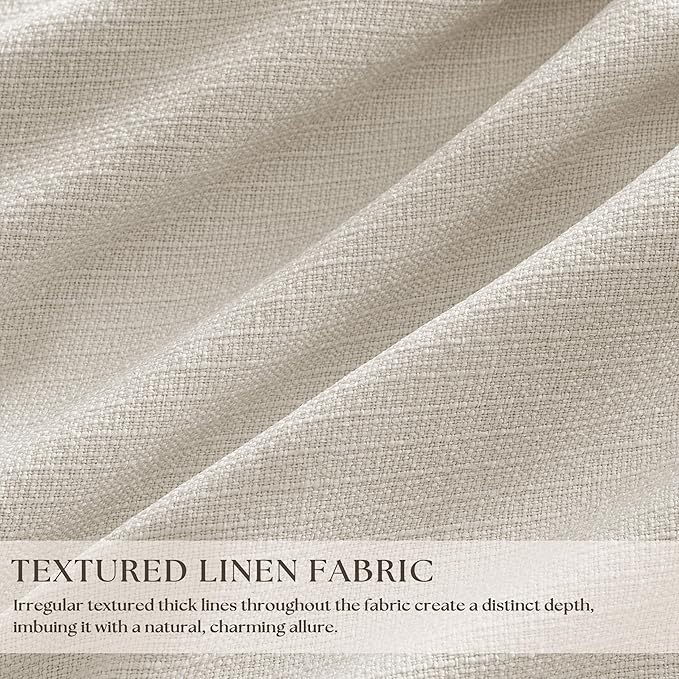 Extra Wide Curtains 92 Inch Length 60 Inch Width Pinch Pleated Linen Blackout Curtains for Living Room Natural 100% Black Out Curtains Pinch Pleat Dual Layer Drapes for Dining Bedroom 60x92 1 Panel