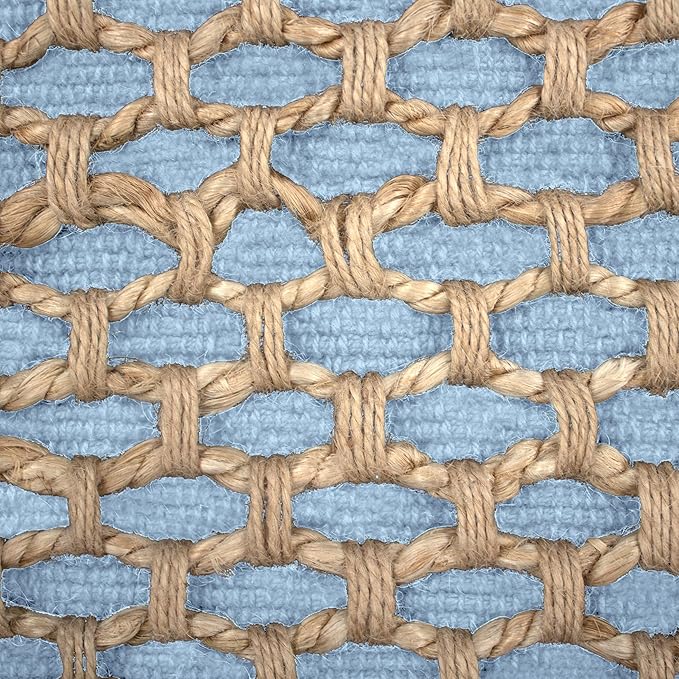 Boho Living Jada Decorative Throw, (2) 20" x 20" Pillow Covers with Insert, Light Blue 2 Count