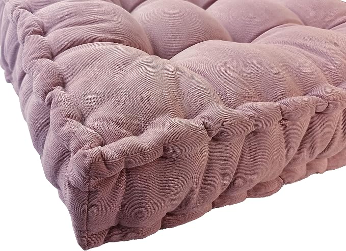 Verpert Floor Pillow 25x25 Inch Square Meditation Cushion Floor Seating for Adults Oversized Tufted seat Cushion Reading Nook for Kids, Yoga Meditation Pillow for Sitting on Floor (Purple)