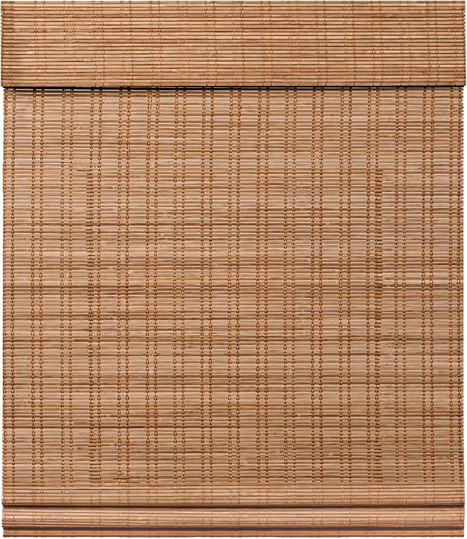 LazBlinds Cordless Bamboo Roman Shades for Windows, 39'' W x 60'' H | Natural Light Filtering Bamboo Window Blinds, Bamboo Blinds for Bedroom Living Room Office Indoor