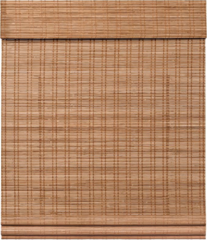 LazBlinds Cordless Bamboo Roman Shades for Windows, 43'' W x 60'' H | Natural Light Filtering Bamboo Window Blinds, Bamboo Blinds for Bedroom Living Room Office Indoor